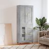 vidaXL Buffet haut Gris b&eacute;ton 69,5x34x180 cm Bois d'ing&eacute;nierie