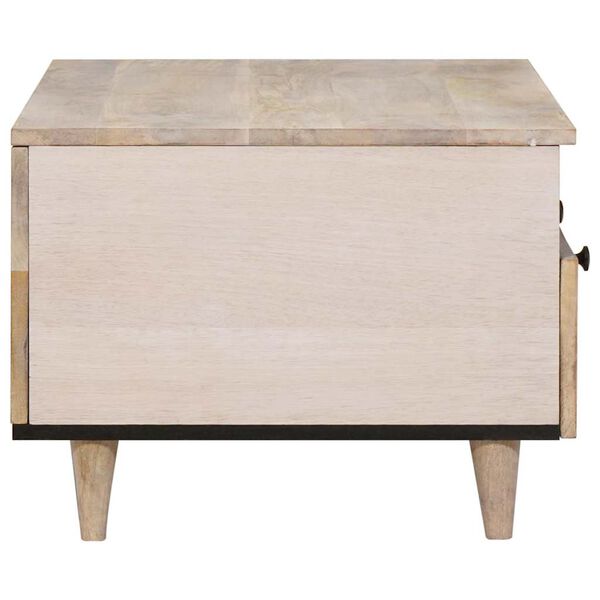 vidaXL Table basse Blanc 80 x 54 x 40 cm Bois d'acacia massif