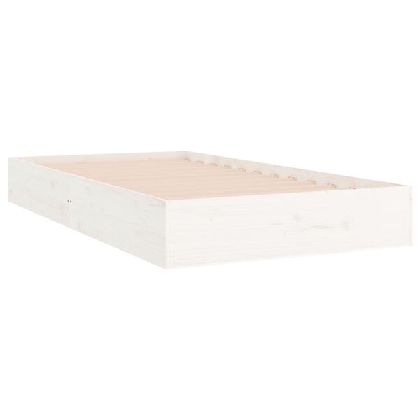 vidaXL Cadre de lit sans matelas blanc bois massif 90x200 cm