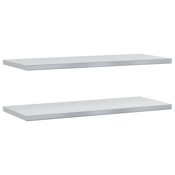 vidaXL &Eacute;tag&egrave;res murales 2 pcs 100x40x3 cm argent&eacute; acier inoxydable
