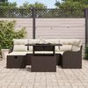 vidaXL Ensemble de canapé de jardin 7 pcs Marron Poly rotin