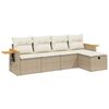 vidaXL Salon de jardin avec coussins 5 pcs beige r&eacute;sine tress&eacute;e