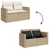 vidaXL Salon de jardin avec coussins 5 pcs beige r&eacute;sine tress&eacute;e