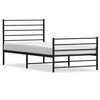 vidaXL Cadre de lit m&eacute;tal sans matelas et pied de lit noir 100x200 cm