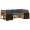 vidaXL Ensemble de canap&eacute;s d'ext&eacute;rieur 6 pc Naturel et Anthracite