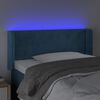 vidaXL T&ecirc;te de lit &agrave; LED Bleu fonc&eacute; 103x16x78/88 cm Velours