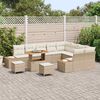 vidaXL Ensemble de canap&eacute; de jardin 12 pcs Beige polyrotin