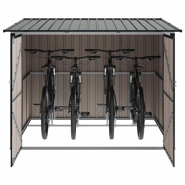 vidaXL Abri de v&eacute;lo 3 pcs Anthracite 215 x 206 x 157 cm M&eacute;tal