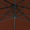 vidaXL Parasol de jardin en porte-&agrave;-faux avec m&acirc;t en acier terre cuite