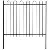 vidaXL Cl&ocirc;ture de jardin BOXTEL avec arceau sup&eacute;rieur 170x150 cm noir