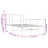 vidaXL Cadre de lit métal sans matelas avec pied de lit noir 75x190 cm