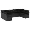 vidaXL Salon de jardin 9 pcs avec coussins noir r&eacute;sine tress&eacute;e