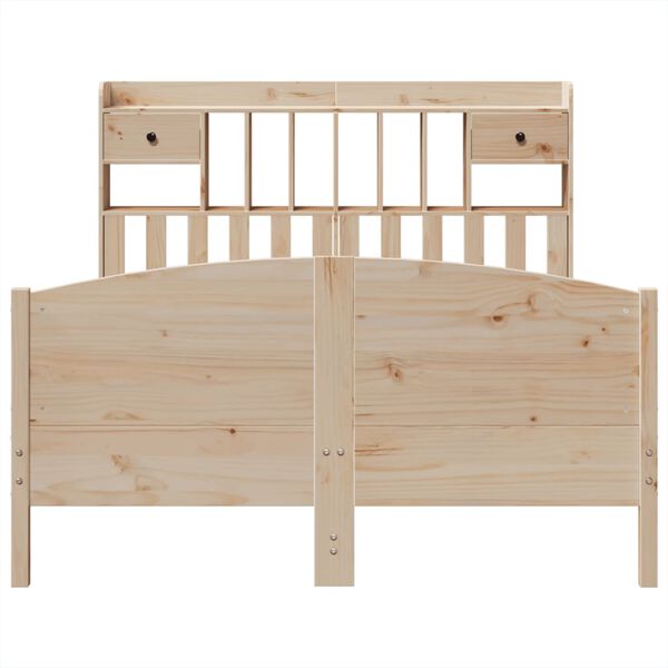 vidaXL Lit bibliothèque sans matelas 140x190 cm bois de pin massif