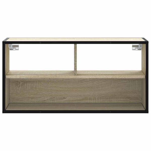 vidaXL Meuble TV chêne sonoma 80x31x39,5 cm bois d'ingénierie et métal