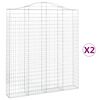 vidaXL Paniers &agrave; gabions arqu&eacute;s 2 pcs 200x30x220/240 cm fer galvanis&eacute;