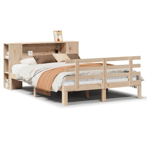 vidaXL Lit biblioth&egrave;que sans matelas 160x200 cm bois massif de pin