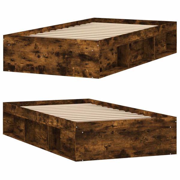vidaXL Cadre de lit sans matelas chêne fumé 100x200 cm