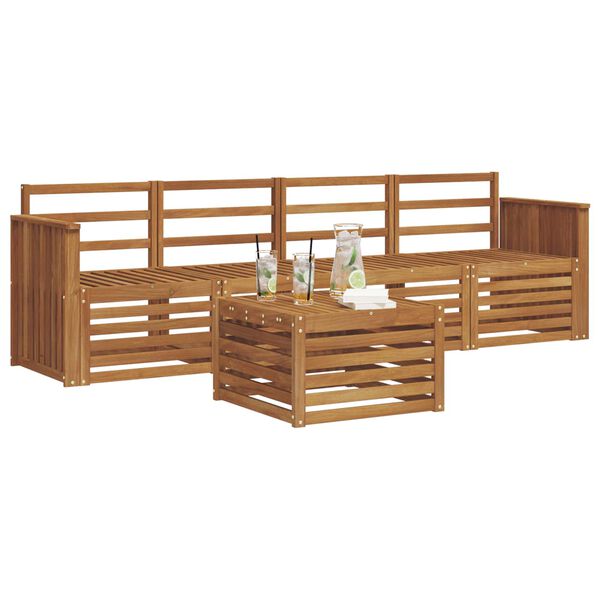 vidaXL Ensembles de canap&eacute;s 5 pcs Naturel Bois d'Acacia Massif