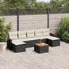 vidaXL Salon de jardin 8 pcs avec coussins noir r&eacute;sine tress&eacute;e