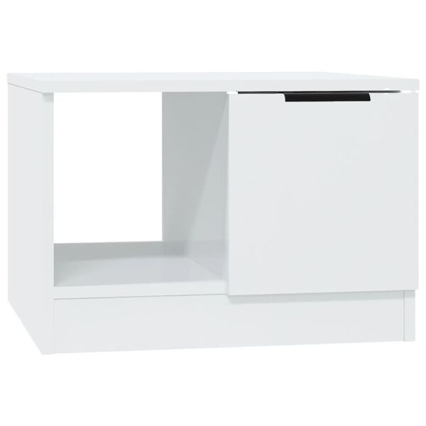 vidaXL Table basse blanc brillant 50x50x36 cm bois d'ingénierie