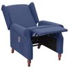 vidaXL Fauteuil inclinable de massage Bleu Tissu