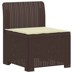 vidaXL Canap&eacute; de jardin 1 place avec coussin look rotin PP Marron
