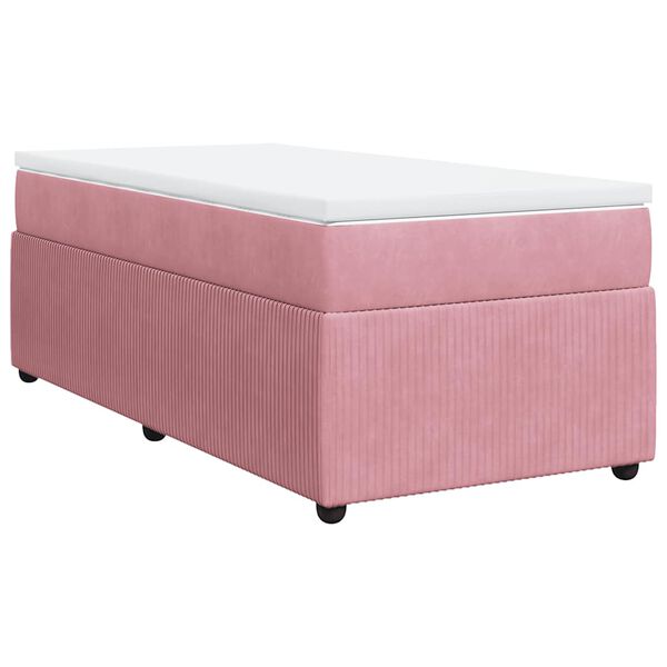 vidaXL Sommier &agrave; lattes de lit et matelas Rose 80x200 cm Velours