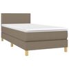 vidaXL Sommier &agrave; lattes de lit avec matelas Taupe 90x190 cm Tissu