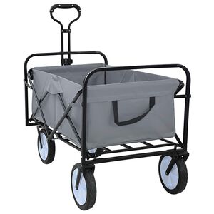vidaXL Chariot &agrave; Main Pliable Gris 94 x 53 x 99 cm Tissu Oxford
