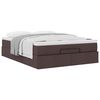 VidaXL Cadre de lit ottoman avec matelas marron fonc&eacute; 140x190 cm tissu