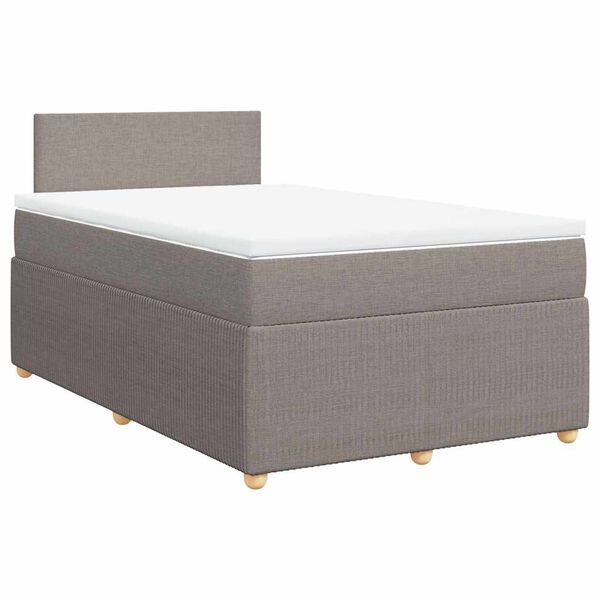 vidaXL Sommier &agrave; lattes de lit avec matelas Taupe 120x200 cm Tissu