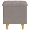 vidaXL Pouf de rangement avec coussin Taupe 40 x 40 x 45 cm tissu