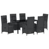 vidaXL Ensemble de salle &agrave; manger pour jardin 7 pcs Noir polyrotin