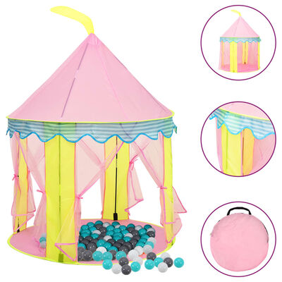 vidaXL Tente de jeu pour enfants avec 250 balles Rose 100x100x127 cm