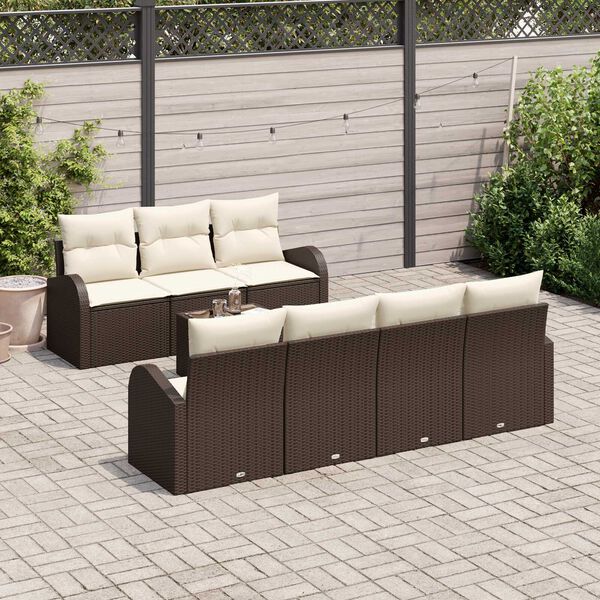 vidaXL Ensemble de canap&eacute; de jardin Marron 55 x 55 x 37 cm polyrotin