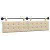vidaXL T&ecirc;te de lit suspendue Montage mural Cr&egrave;me 210 x 55 x 5 cm tissu