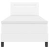 vidaXL Lit &agrave; ressorts avec matelas Blanc 100 x 200 cm Simili cuir