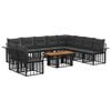 vidaXL Ensemble de canap&eacute; de jardin 11 pc Noir et Gris fonc&eacute; polyrotin