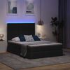 vidaXL Lit avec rangement et LED avec LED Noir 140 x 200 cm Polyester
