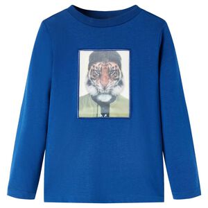 T-shirt enfants &agrave; manches longues bleu fonc&eacute; 128