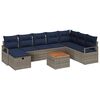 vidaXL Ensemble de canap&eacute; de jardin 9 pc Gris polyrotin