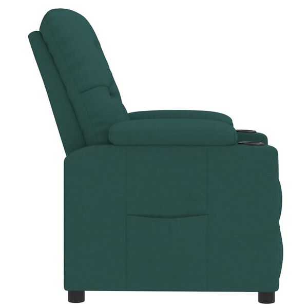 vidaXL Fauteuil inclinable Vert fonc&eacute; Tissu