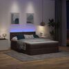 vidaXL Lit ottoman avec matelas et LED marron fonc&eacute; 140x190 cm tissu