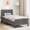vidaXL Cadre de lit avec matelas Gris fonc&eacute; 90 x 190 cm Velours