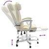 vidaXL Fauteuil inclinable de bureau Crème Similicuir