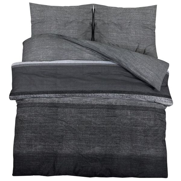 vidaXL Ensemble de housse de couette gris fonc&eacute; 200x220 cm Coton