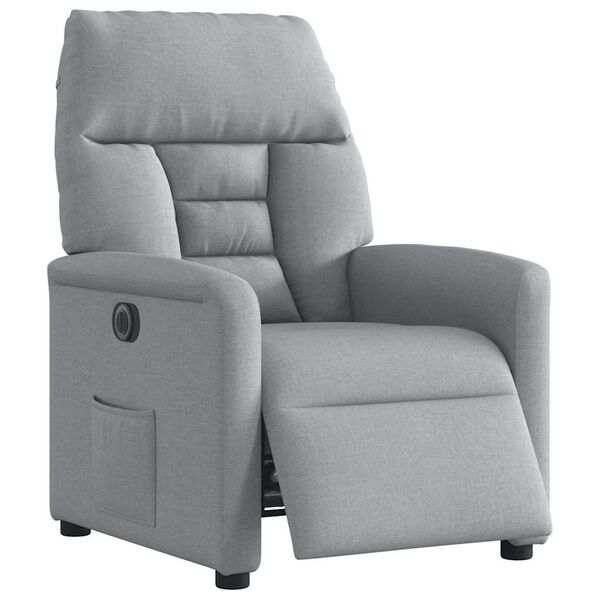 vidaXL Fauteuil inclinable &eacute;lectrique Gris clair Tissu