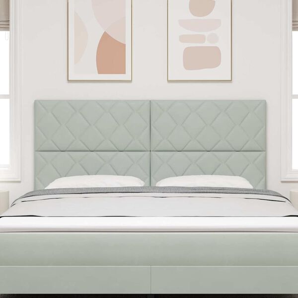 vidaXL T&ecirc;te de lit avec t&ecirc;te de lit Gris clair 180 cm Velours