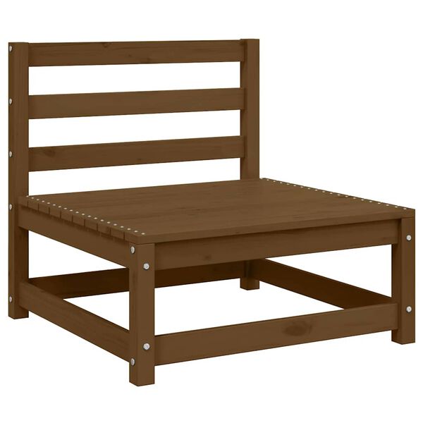 vidaXL Salon de jardin 2 pcs avec coussins Marron miel Bois de pin