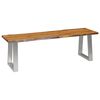 vidaXL Banc 140 cm Bois d'acacia massif et acier inoxydable